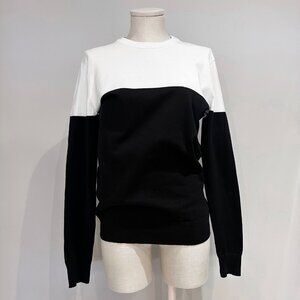 Black Brown 1826 Color block Long Sleeve Crew Neck Sweater Mens Size Small